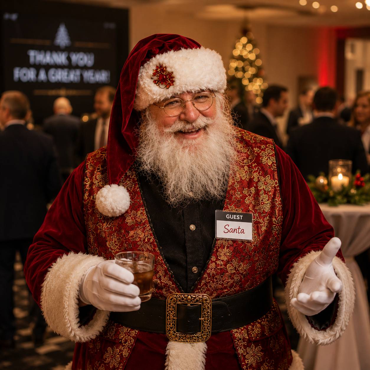 Santa at upscale corporate event