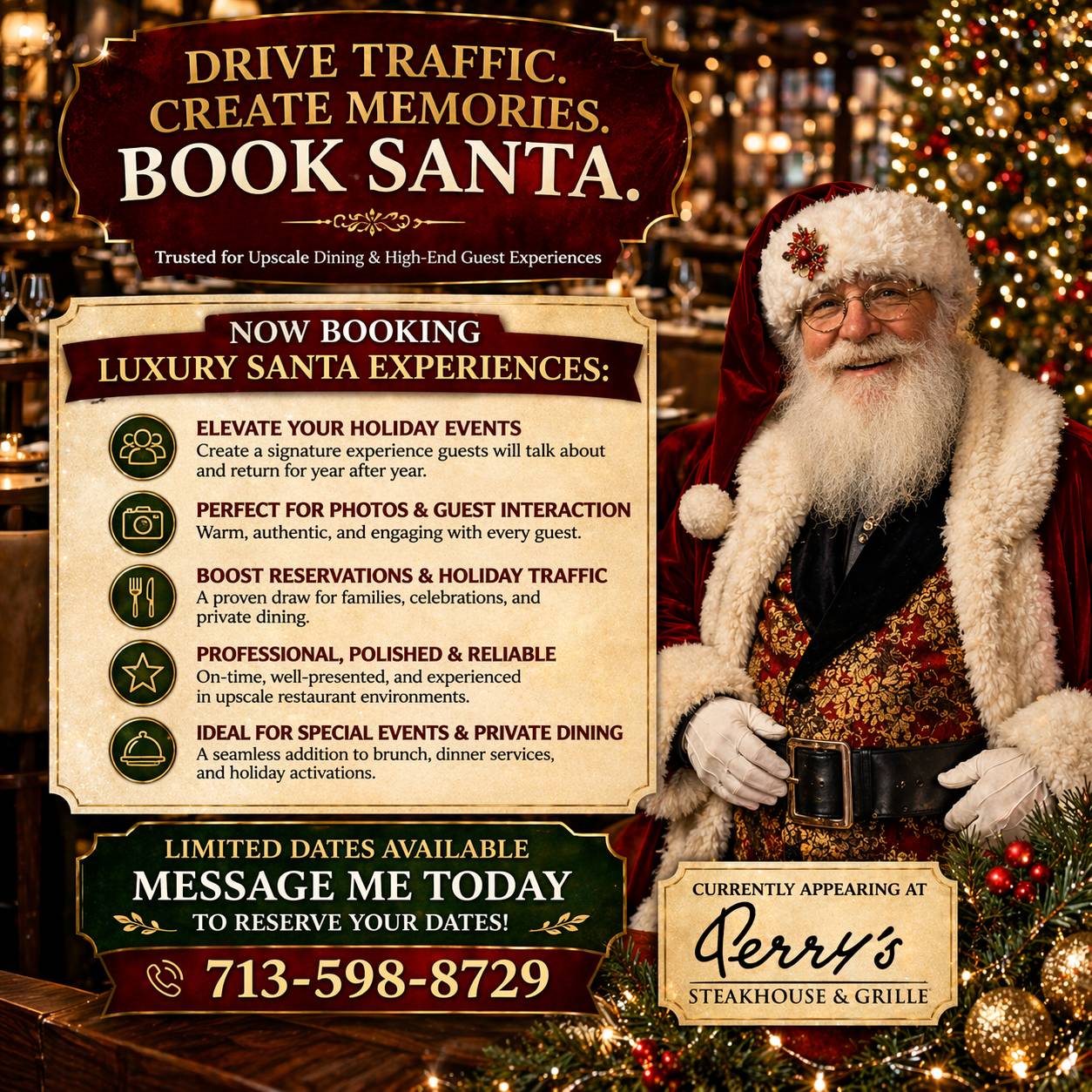 Drive Traffic Create Memories Book Santa - Perry's Steakhouse